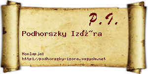 Podhorszky Izóra névjegykártya